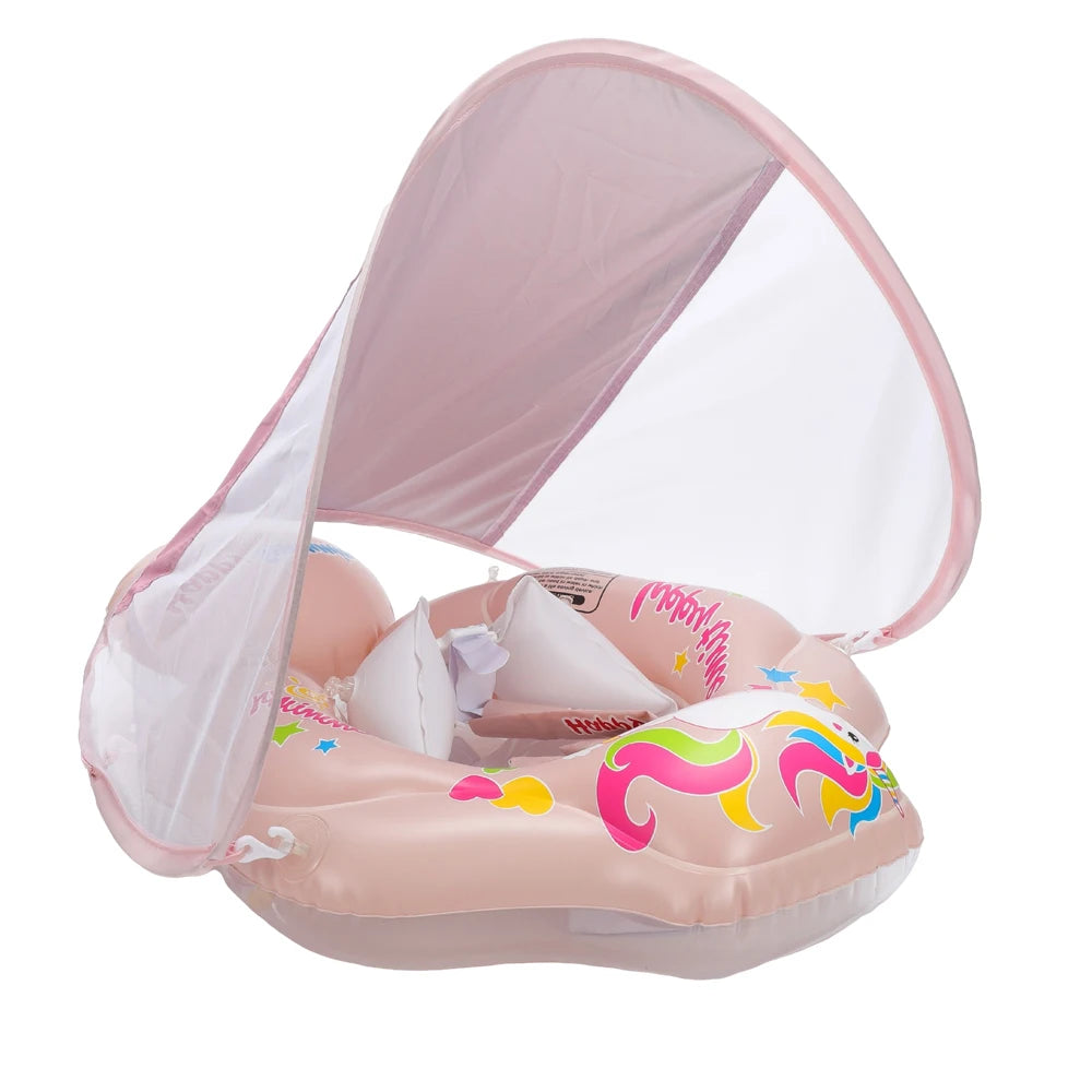 Baby Swimming Float with Canopy – Inflatable Infant Swim Ring for Toddlers, Kids (0–3Y), Bath & Pool Fun

