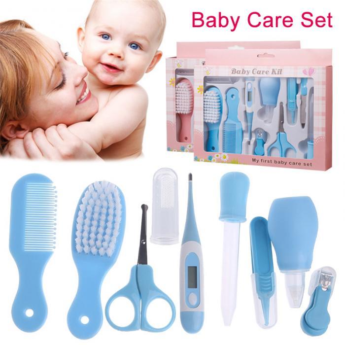 Portable Baby Health Care Grooming Kit – 9-in-1 Infant Beauty & Hygiene Set with Nail Clippers, Thermometer, Suction, Toothbrush & More


