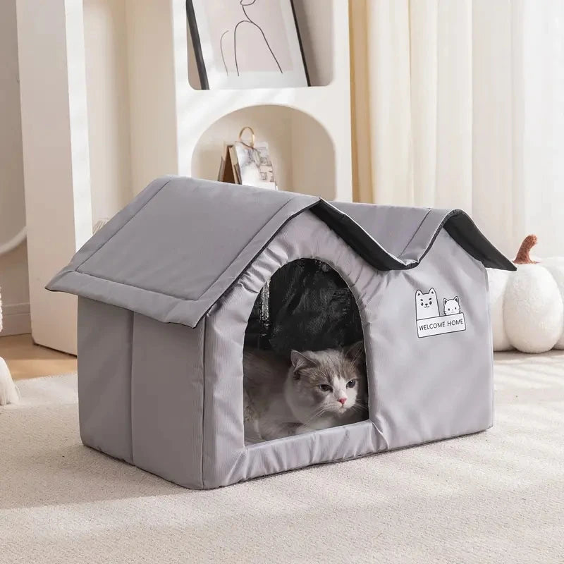 Removable Summer Cat Air Conditioning Cooling House – Four Seasons Pet Ice Nest with Soft Oxford Fabric, Breathable Dog & Cat Bed
