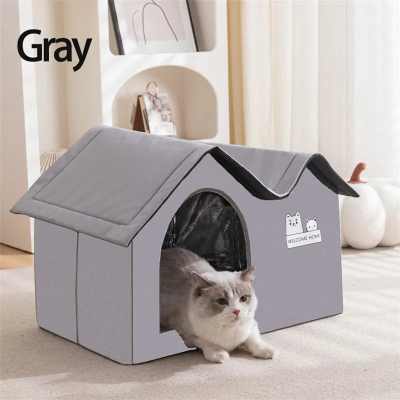 Removable Summer Cat Air Conditioning Cooling House – Four Seasons Pet Ice Nest with Soft Oxford Fabric, Breathable Dog & Cat Bed