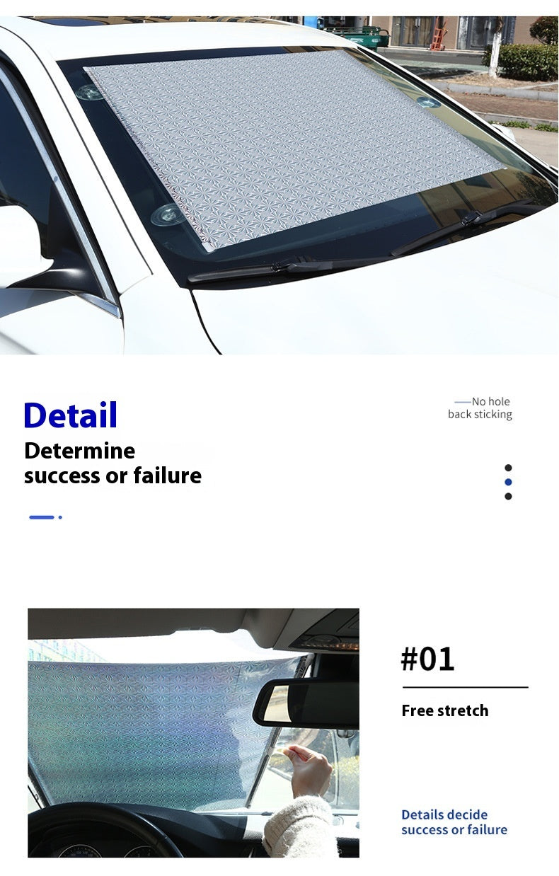 Punch-Free Household Window Sun Shade – Heat-Blocking PVC Shutter for Balcony, Car, or Home – Easy Install with Suction Cups